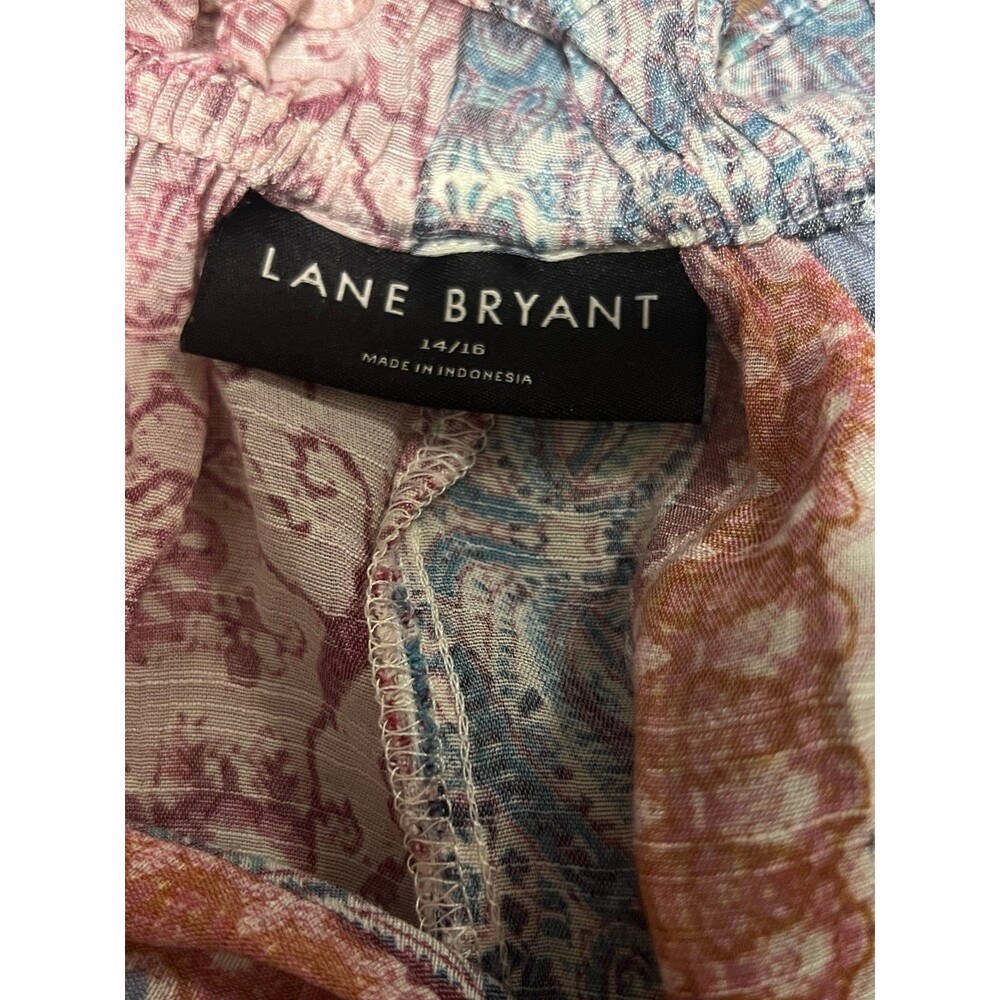 Lane Bryant Classic Long Sleeve Ruffle Split linen look blouse - Picture 5 of 6